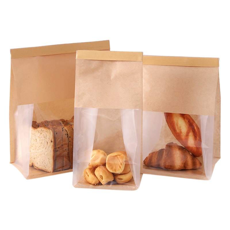 Wire Curl Toast Bread Bag Potato Self-sealing Bag Packing Cake Heart Bag Eight Side Sealed Toast Bag Bread Bag