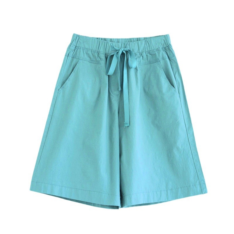 Picture of Five-point Pants Women's Loose Shorts Summer Thin High Waist 100.00kg Years New Casual Pants Women's Straight Black Five-point Pants