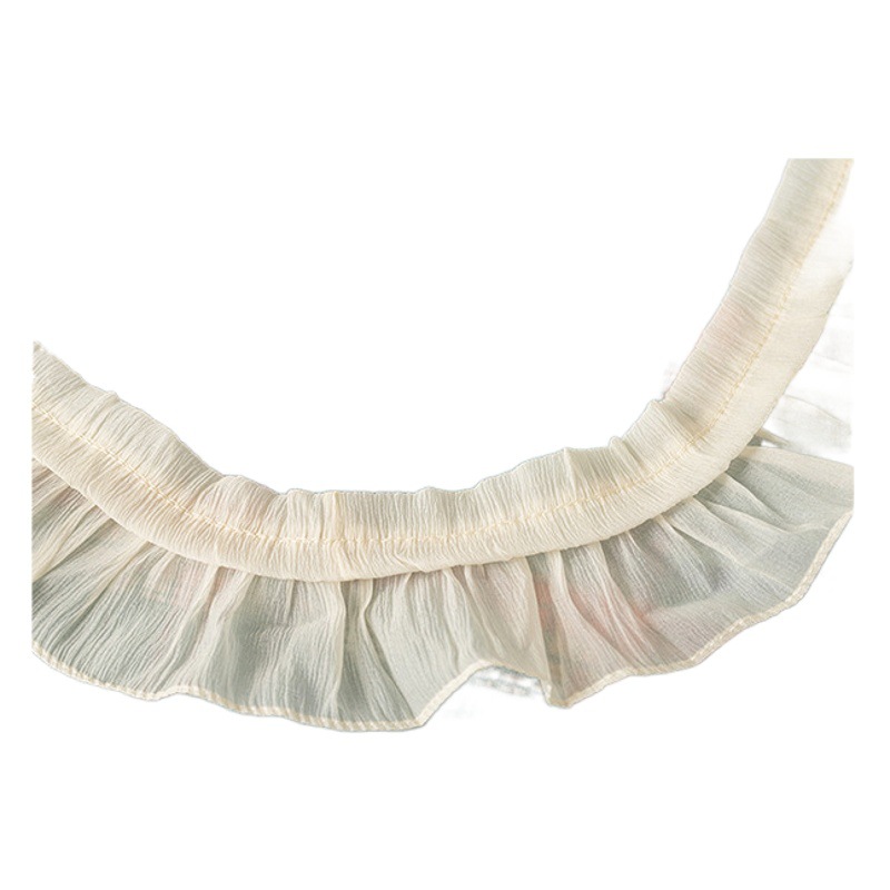 9-12cm beige crinkle soft chiffon lace clothing women's neckline cuff decorative lace accessories