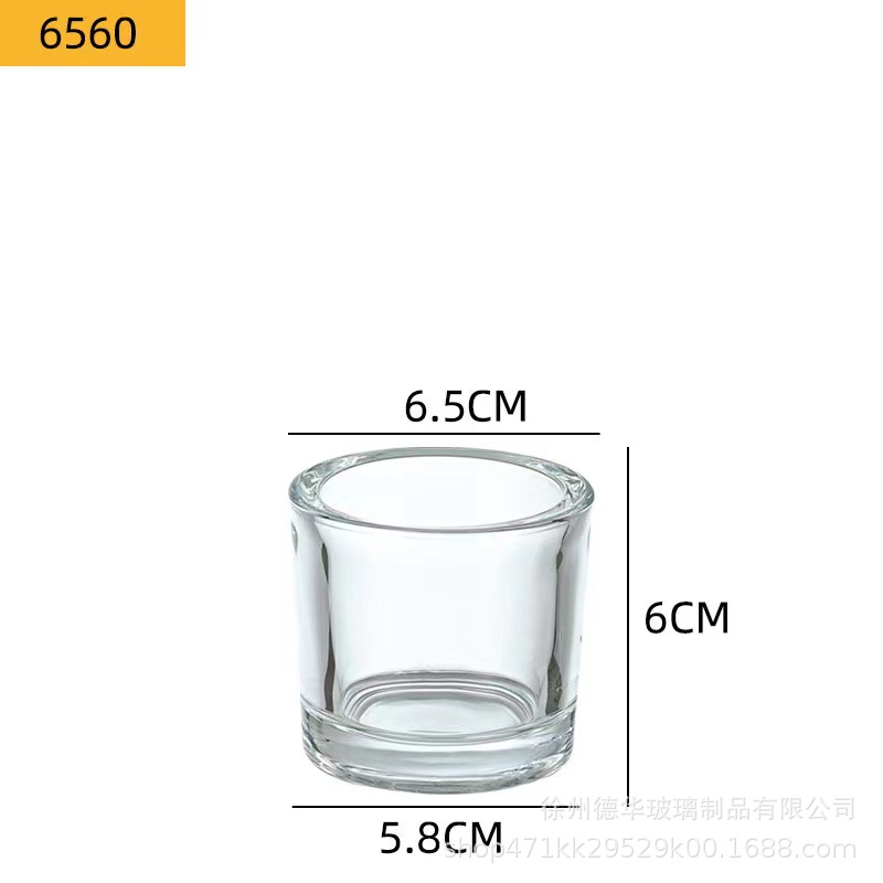 Picture of Transparent candle cup glass jar bedroom romantic Candlestick cup color frosted glass container aromatherapy empty cup with lid