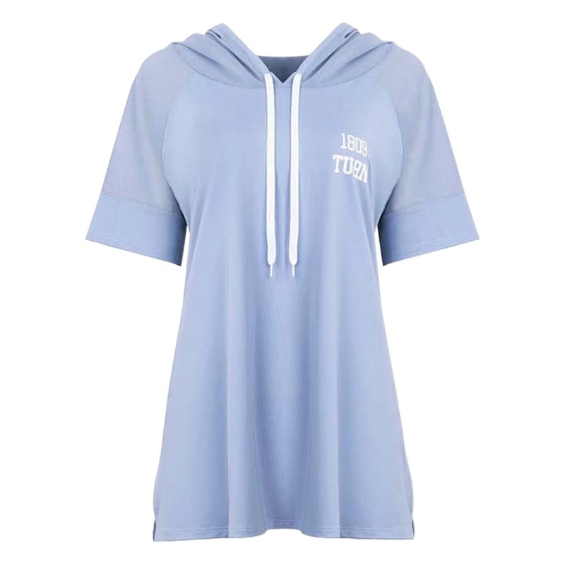 Yoga Suit Quick-drying plus size Fitness Summer New Sports Running Playing Hooded Yoga Suit New Blouse InsT-shirt