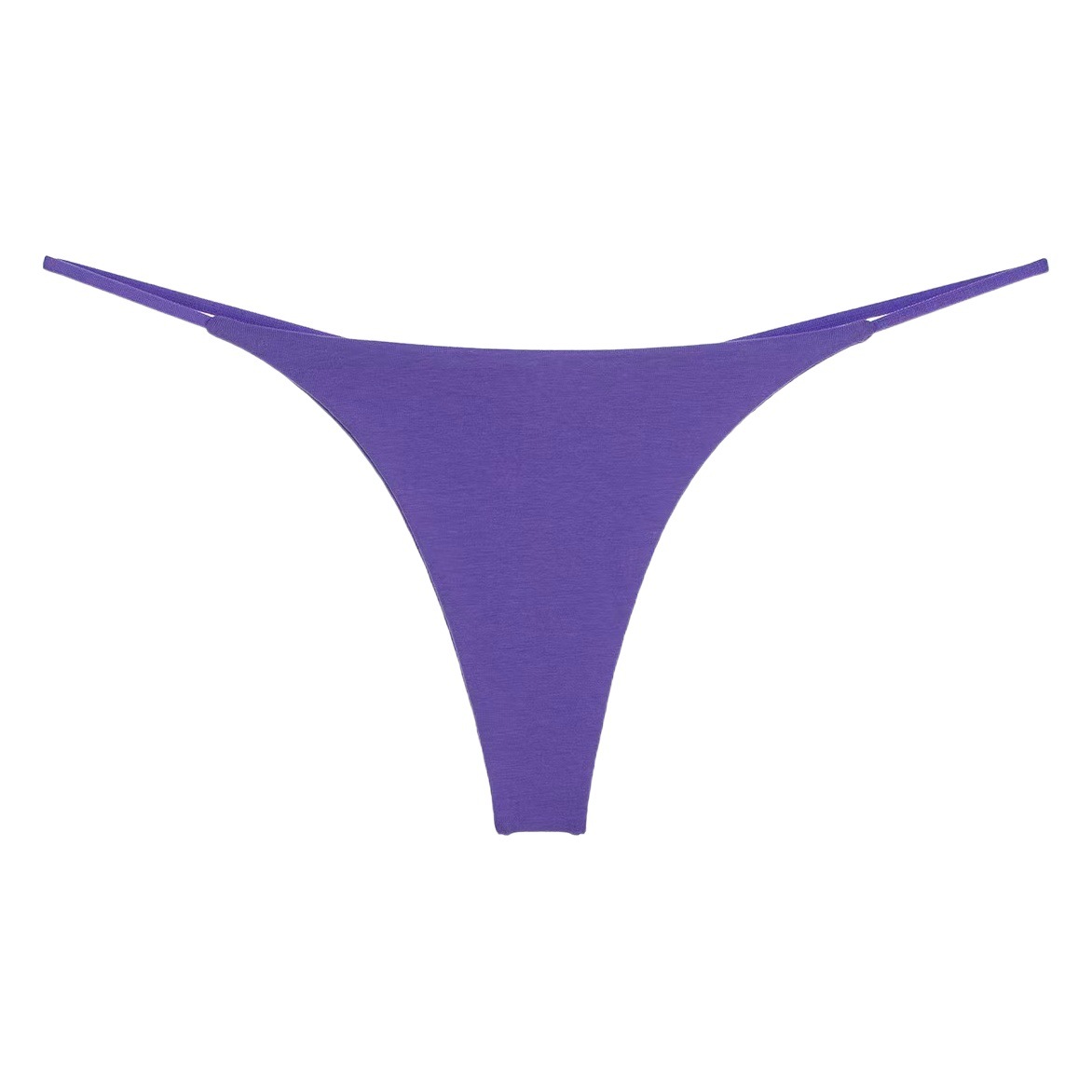 Seamless Double-Layer Thin Strap Sexy Thong Low-Waisted Double-Layer Bikini Women's T-Shaped Sexy Underwear Simple Wear
