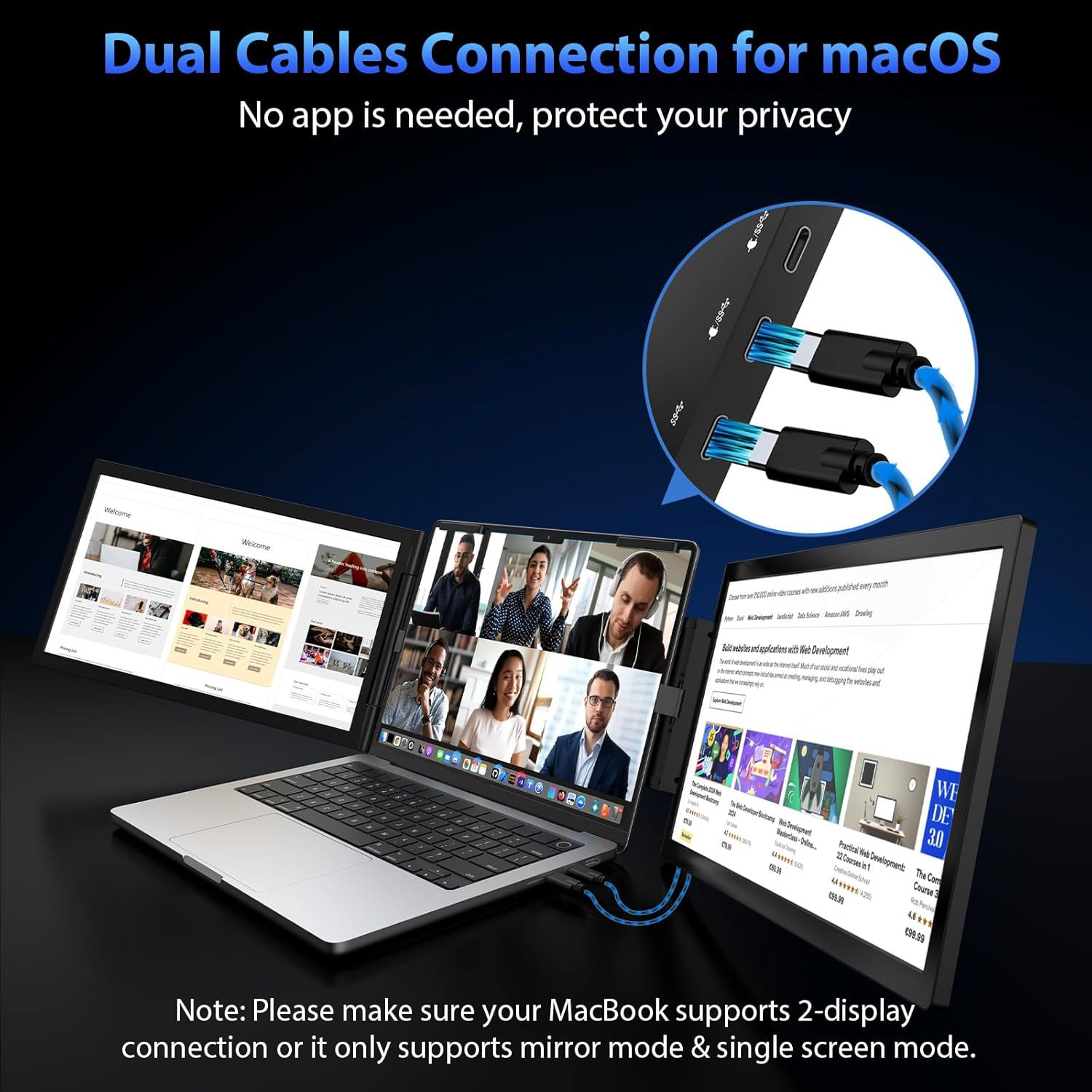 Picture of 14-inch dual-screen portable display notebook expansion screen stock trading multi-screen folding peripheral sub-screen multi-function