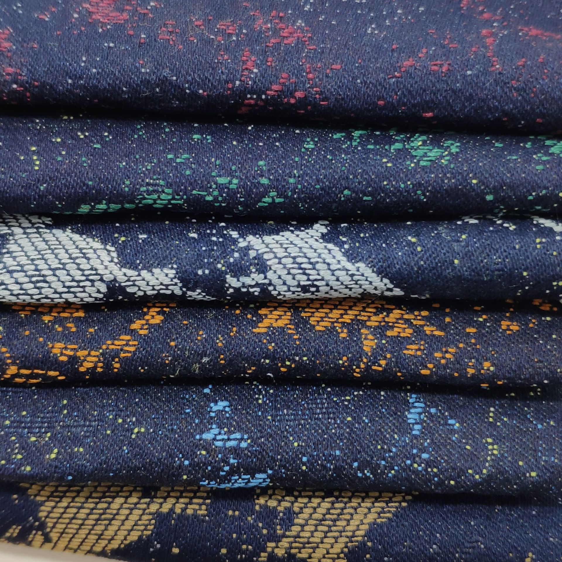 Denim fabric polyester cotton elastic abstract jacquard Denim fabric 8oz fashion coat bag shoes material fabric