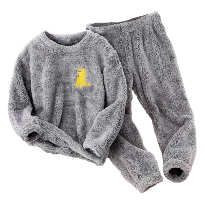 Picture of 2024 Amazon independent station new children's clothing home wear flannel cartoon embroidered suit boys and girls wear