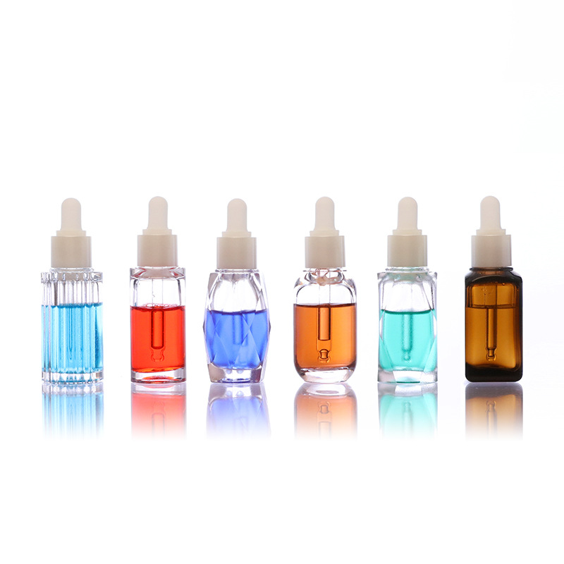 Picture of PETG Plastic Oil Bottle 15ml Small Square Rubber Head Dropper Bottle Thick Wall Thick Base Foundation Essence Bottled
