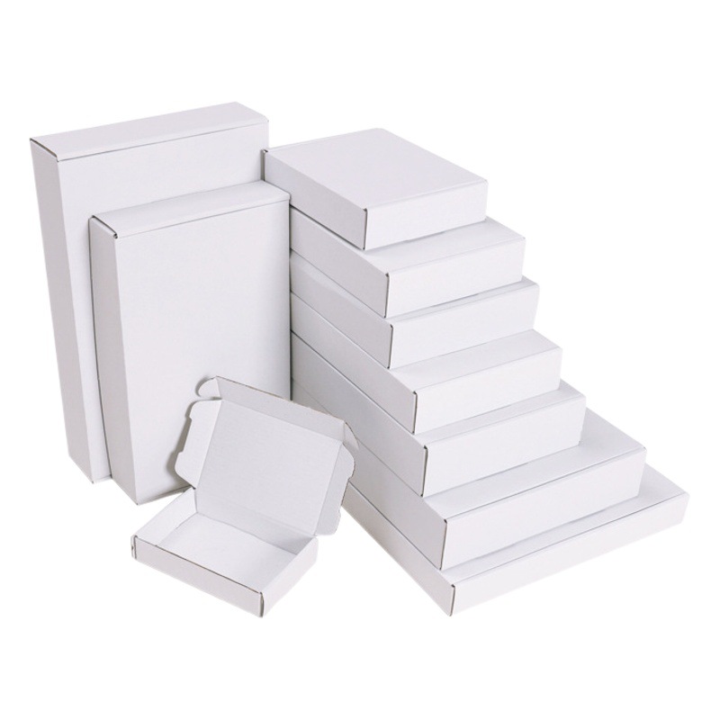 White spot jewelry packaging aircraft box wholesale small batch white cardboard square mini packaging box postage