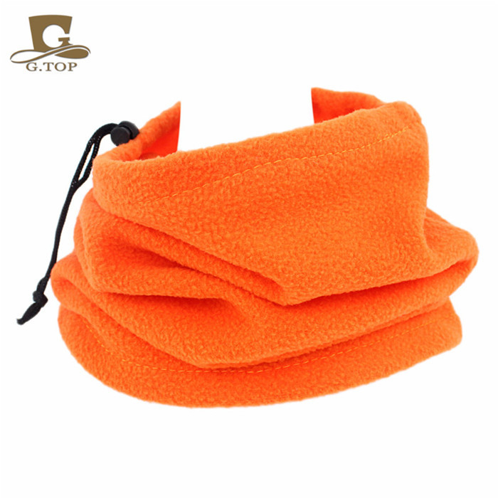 Picture of Winter men's and women's outdoor sports fleece scarf riding mask multi-functional drawstring polar fleece collar pullover cap