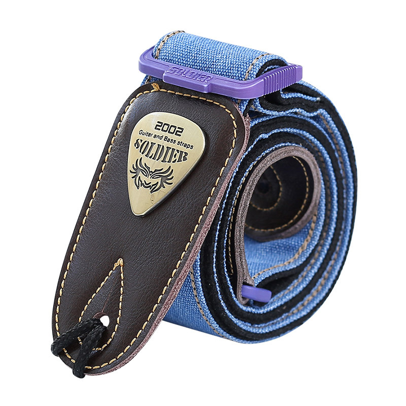 Picture of Soldier Soldier Guitar Strap Folk Wood Electric Guitar Shoulder Strap Bass Widened Leather Strap Perseus