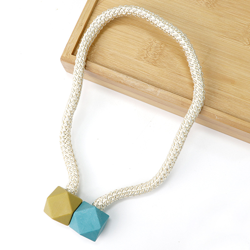 Picture of Cross-border Wholesale Creative Rubik's Cube Magnetic Buckle Punch-free Pair Pack Simple Curtain Buckle Tying Rope Accessories Curtain Strap