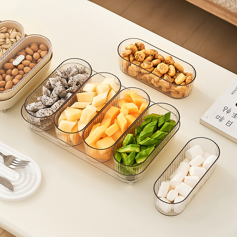 Picture of Fruit Plate High Beauty Value Household Living Room Tea Table Plastic Dried Fruit Box Simple Fashion Free Placement Fruit Plate with Lid
