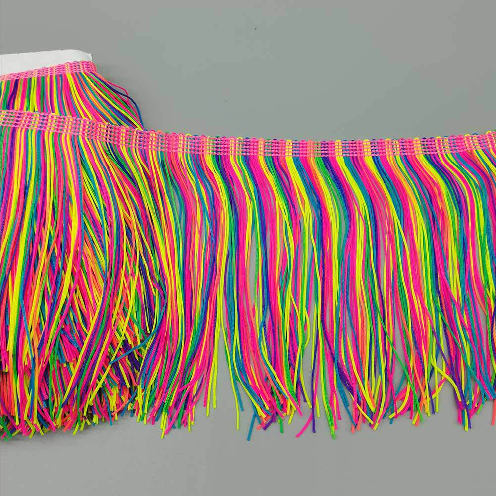 A large number of in stock 15cm wide thickened colorful nylon fringe Latin dance tassel lace customized clothing accessories