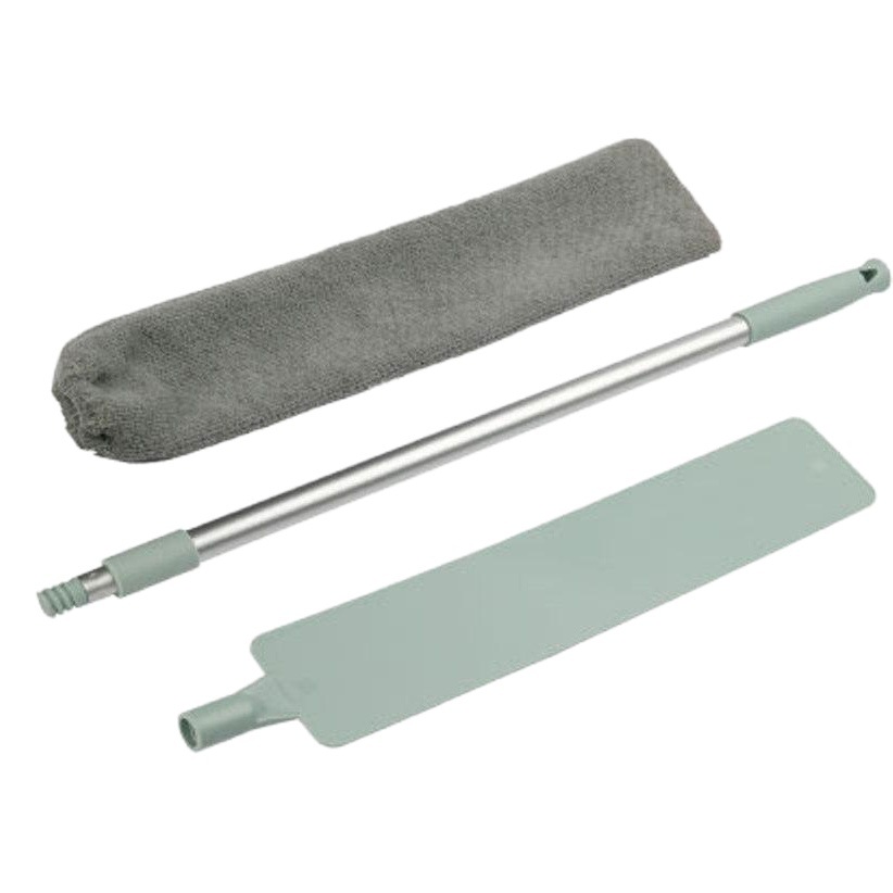 Household Dusting Brush for Under-Bed Gaps, Removable and Washable, with Electrostatic Fiber Head, Long Handle, Aluminum Rod, Telescopic Cleaning Brush, Washable