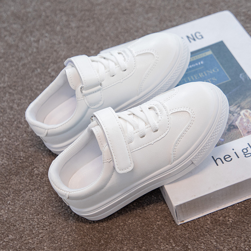 Children's White Shoes Boys and Girls Board Shoes Spring and Autumn New Student Shoes All-match Soft-soled School Running Shoes