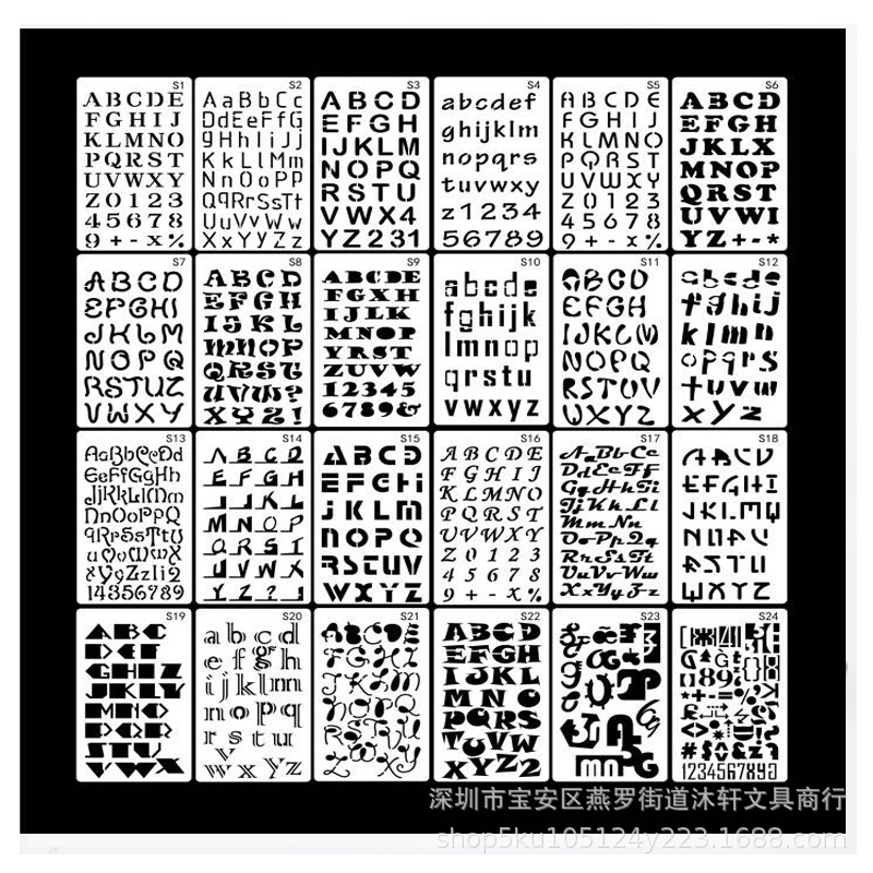 Amazon Popular DIY Letter Template Cut Out Painting Template Art Graffiti Hand Account Template Version