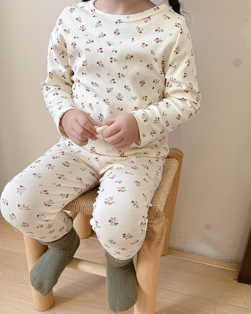 Picture of Spring and Autumn Children's Clothing Danish Children's Home Clothes suit Girls' Pajamas Pure Cotton Children's Autumn Clothes and Pants Men's Treasure Pajamas
