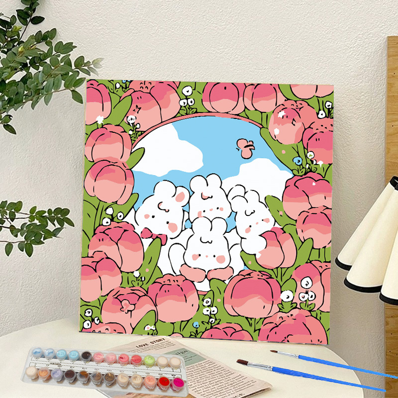 Picture of Digital oil painting landscape Dafen village hand-painted mathematical oil painting coloring painting oil painting flowers flower oil painting wholesale