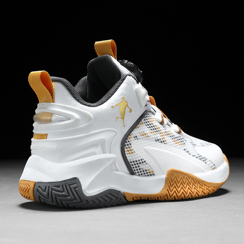 Kids shoes boys basketball shoes 2025 new spring and autumn breathable high top boys mesh running sneakers anti-slip