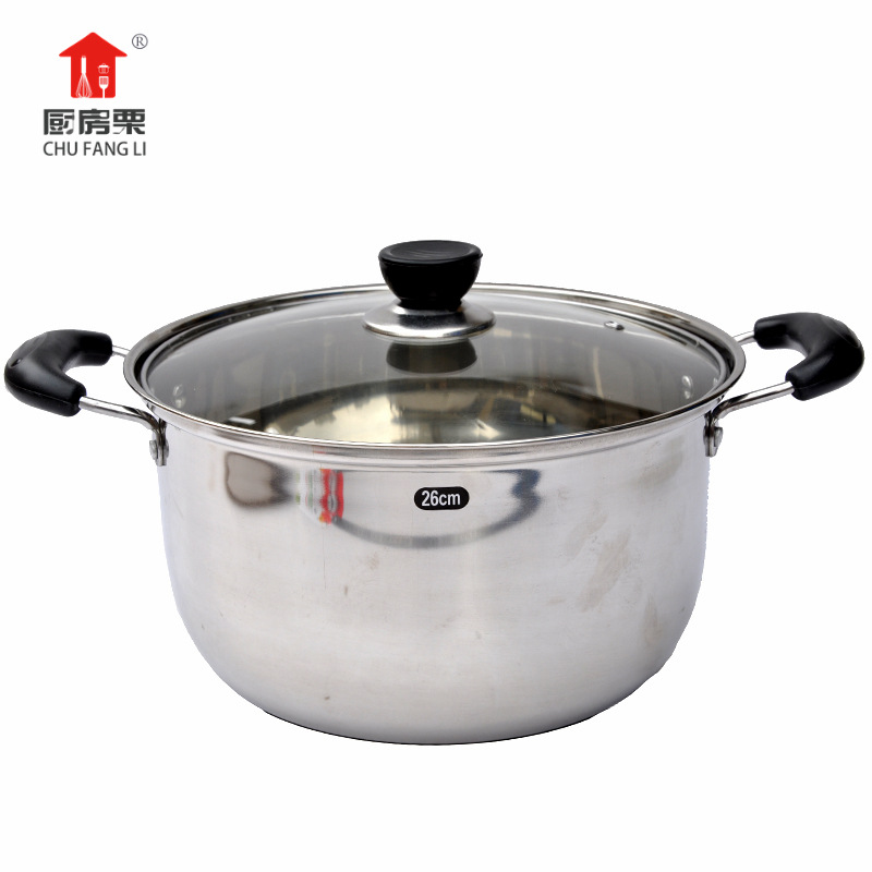 Picture of Lvye Stainless Steel Two-Layer Double Bottom Steaming Soup Pot Uncoated Stainless Steel Household Soup Pot 26 Small Milk Pot