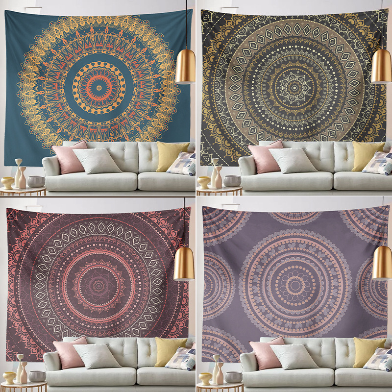 Amazon Cross-border Tapestry Mandala Tapestry Abstract Hanging Painting Bohemian Style Hanging Cloth Background Cloth Home Decoration
