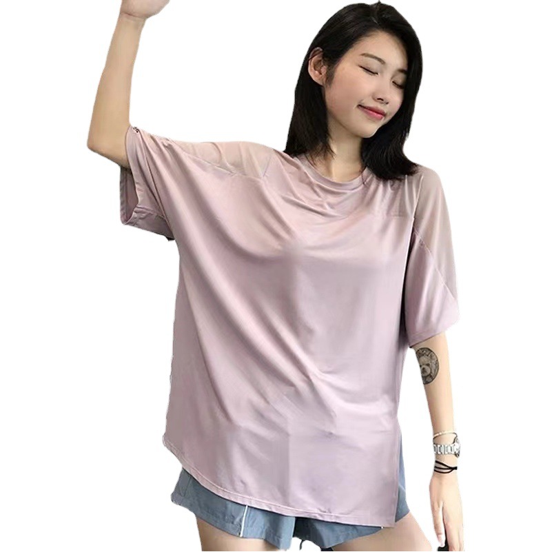 Yoga Clothing Short-sleeved plus size Sports Top Women's Loose chubby girl Blouse Quick-drying T-shirt Summer Thin Running Fitness Clothes