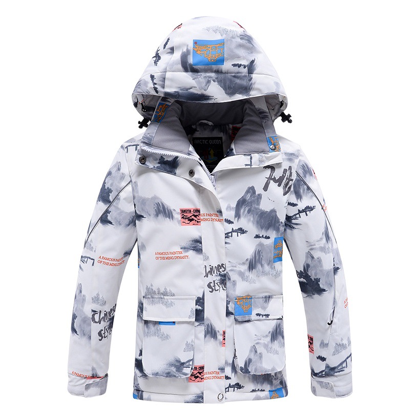 Picture of Children's Ski Suit for Boys and Girls Winter Outdoor Windproof Water-splashing Warm Thickened Snowboard Double-board Ski Suit New