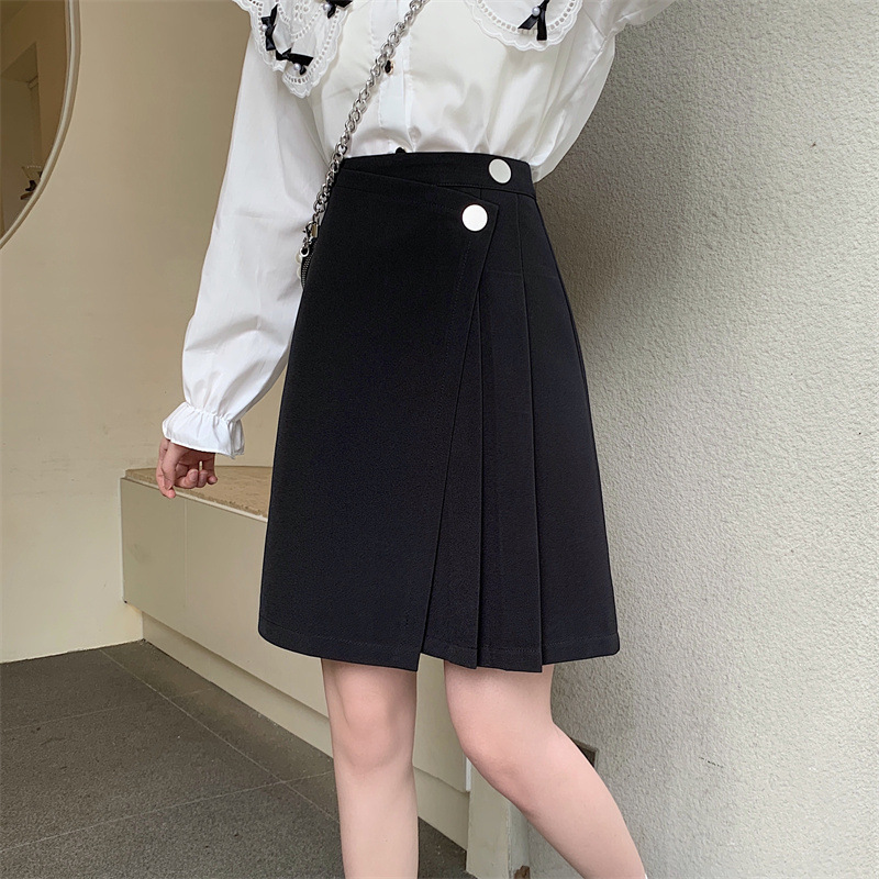 Pants Summer Belly plus size Mid-length Skirt All-match A- line Skirt Irregular Skirt Pleated Skirt Women's Bag Arm Cover