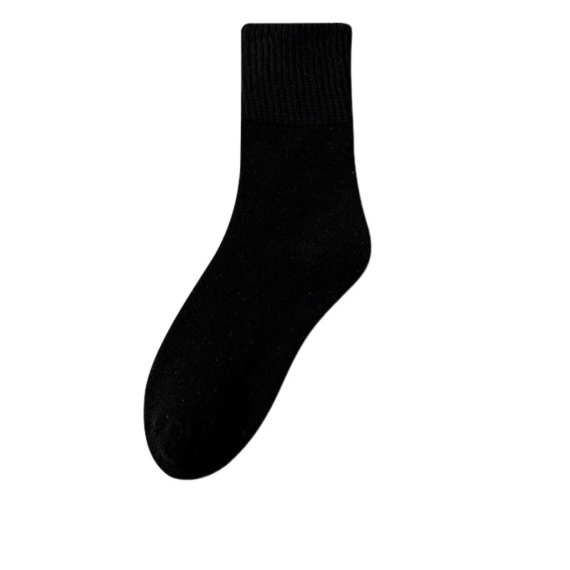 Socks women's mid-tube socks autumn and winter fleece-lined thickened warm terry stockings winter home sleep moon long tube floor