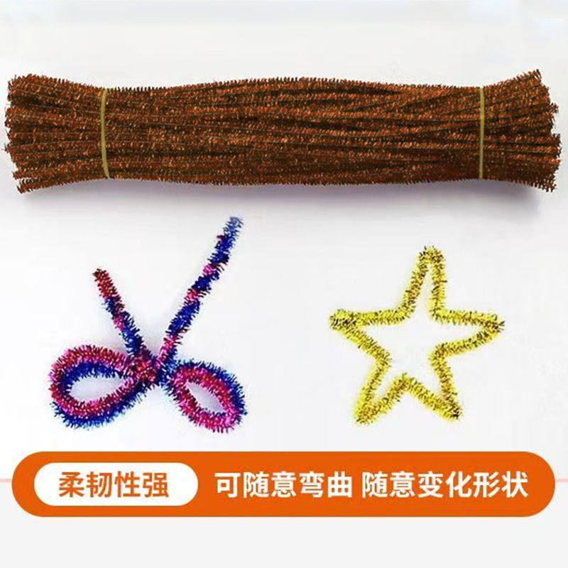 Picture of Encrypted glitter hair root strips, colorful glitter twisting sticks, bouquet handmade DIY material kit, children's handmade craft