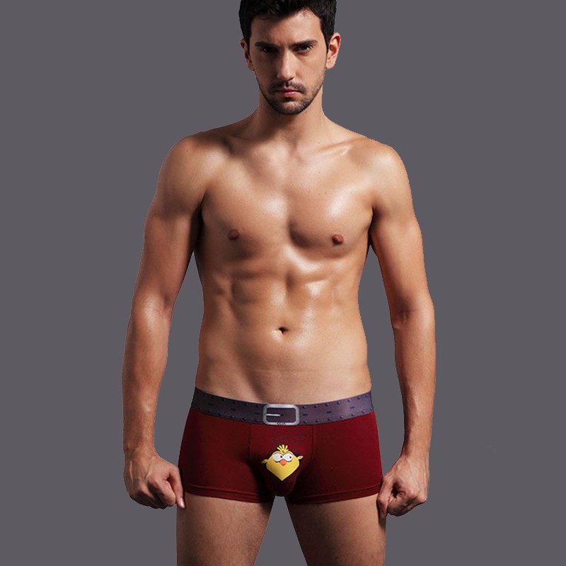 Picture of New Men's Underwear Seamless Modal Bamboo Fiber Breathable Comfortable Antibacterial Cartoon Printed Boxer Briefs for Men