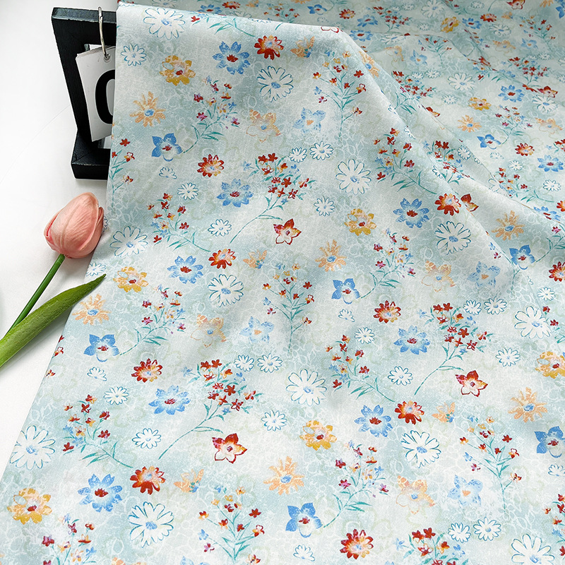 Spring Garden 100% Cotton 40S Poplin Digital Printed Fabric for Tops, Children's Clothing, Shirts, Dresses, and Garments