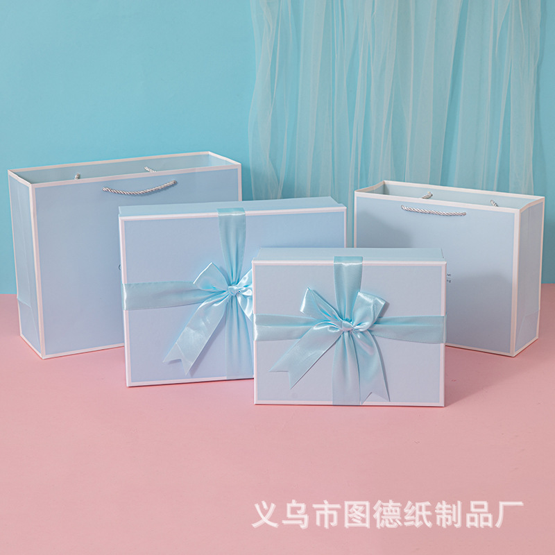 Large Gift Box Empty Box Blue Butterfly Accompanying Gift Box Thermos Cup Scarf Packaging Box Spot Cover Box