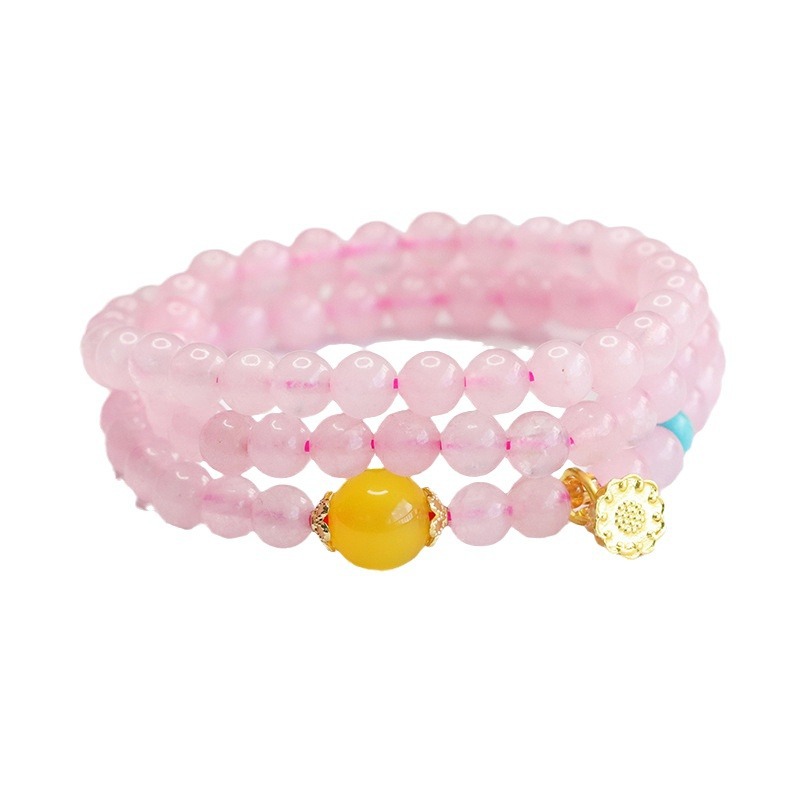 Picture of Juyu Natural Pink Crystal Multi-Circle Bracelet Lotus Bracelet National Tide Live Welfare Wholesale CB4062310