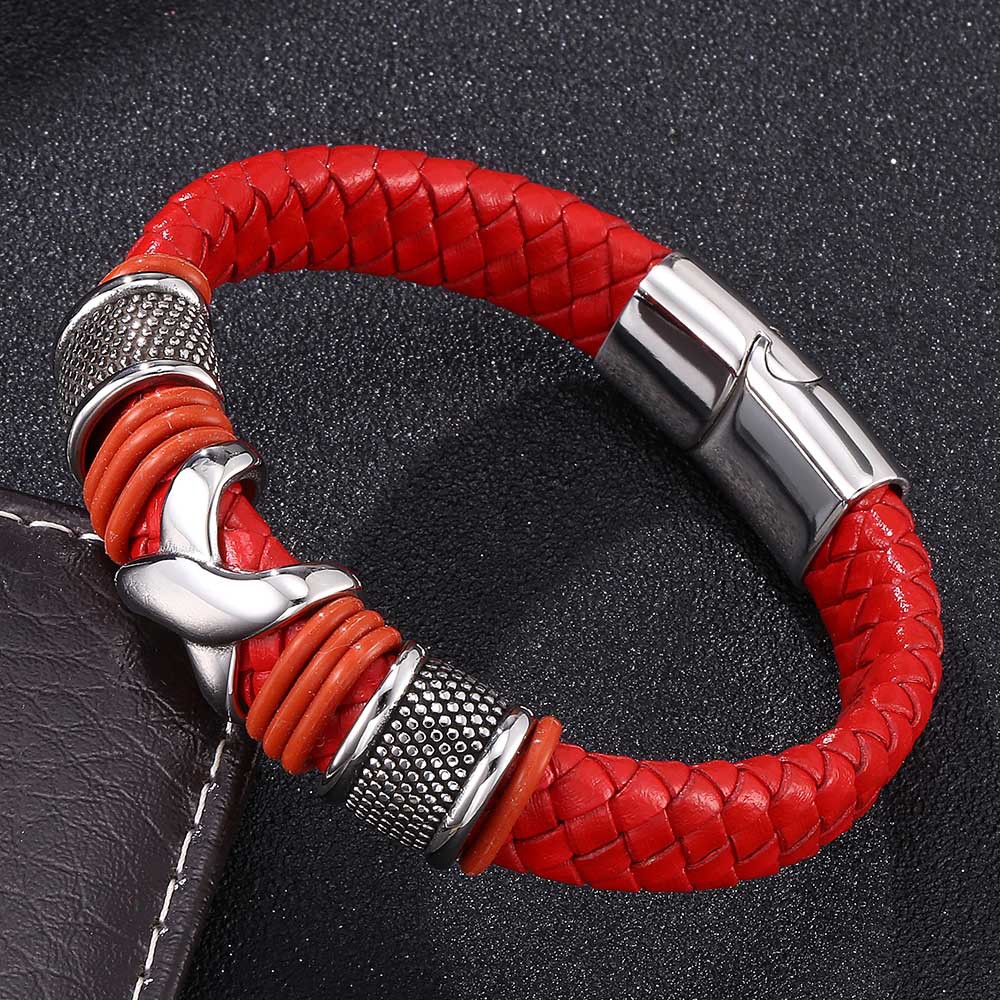 European and American Hot-Selling Leather Bracelets, Punk Personalized Woven Leather Retro Bracelets, First-Hand Supply from Manufacturers