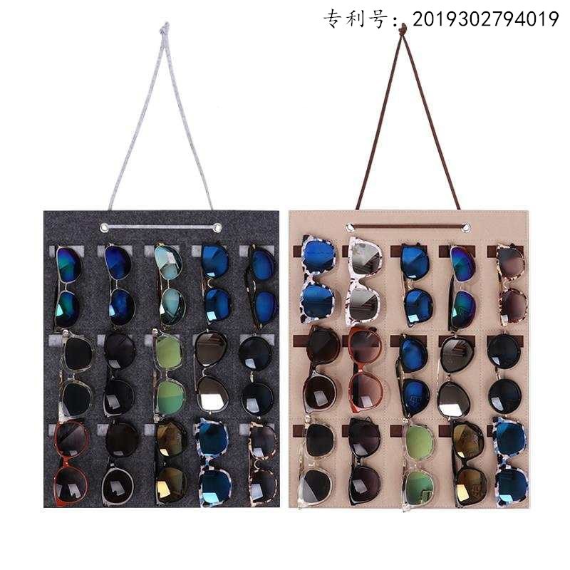 Felt glasses display rack jewelry storage hanging bag jewelry rack 15 wall sunglasses display felt hanging bag