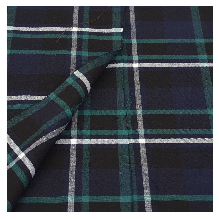 Tr Stretch Fabric Polyester-Viscose Four-Way Stretch Yarn-Dyed Fabric Windbreaker Women's Shirt Plaid Fabric
