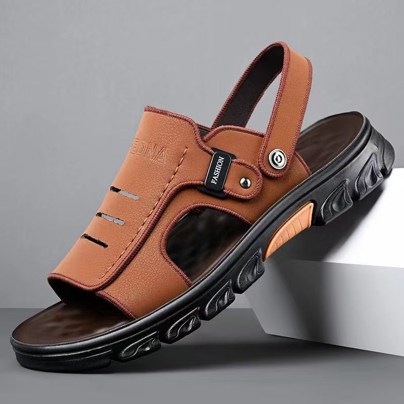 Men's Sandals and Slippers, One-Piece, Two-Wear, Summer Men's Outdoor Wear-Resistant Driving Thick-Soled Non-Slip Waterproof