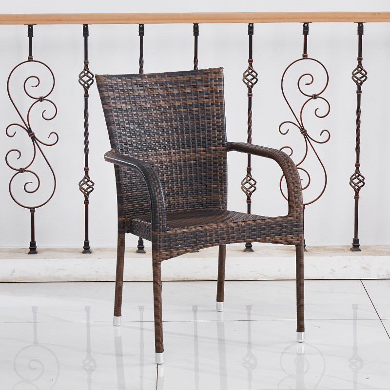 Wholesale Rattan Chair Backrest Chair Outdoor Balcony Leisure Chair Courtyard Open-Air Chair Elderly Sedentary Rattan Chair Garden