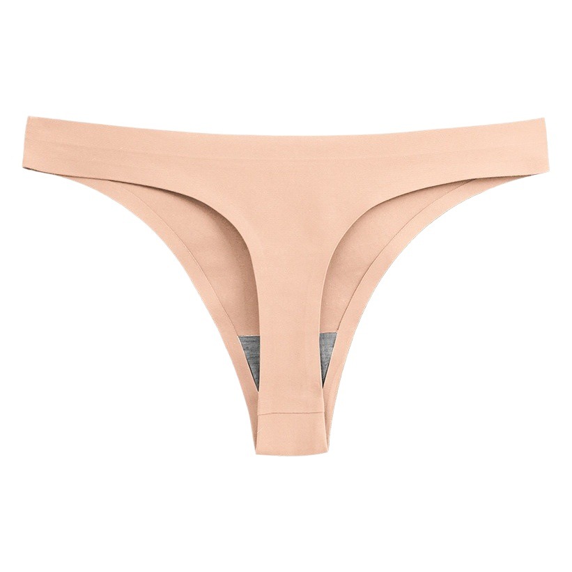 Foreign trade solid color simple thong Women's Ice Silk seamless underwear women's Sport low waist sexy T pants comfortable pants