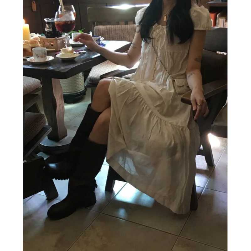 Korean-style single-breasted dress