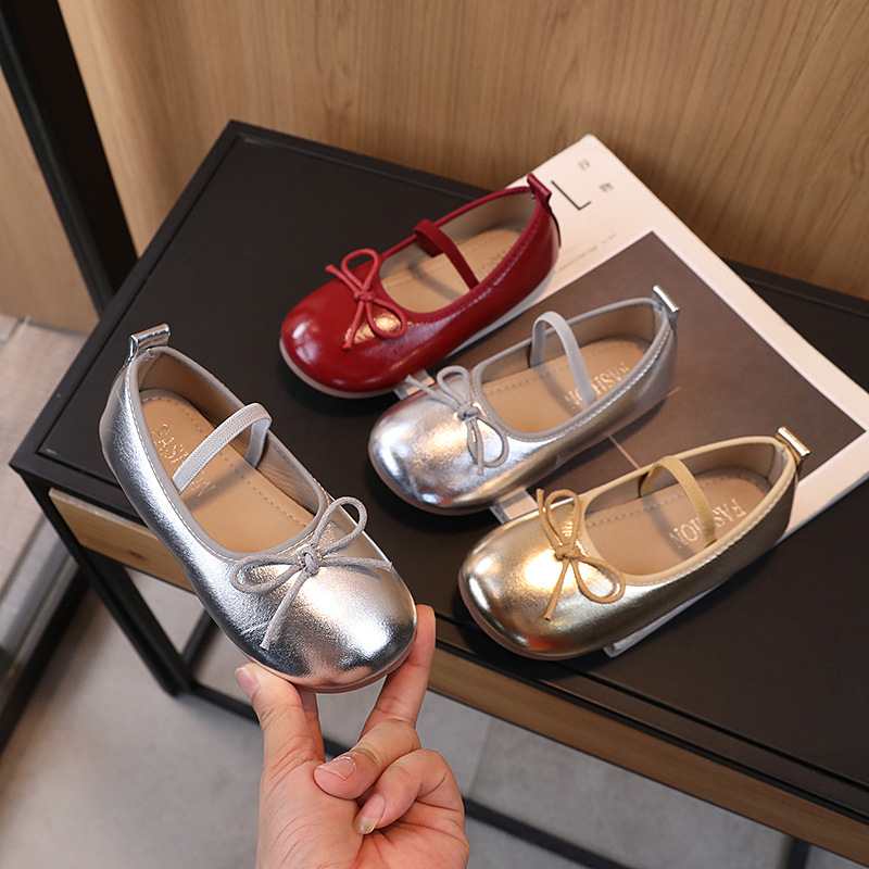 Children's Small Leather Shoes 2025 Spring and Autumn New Korean Style Girl's Comfortable Shoes Bow Baby's All-match Fashion Single-layer Shoes
