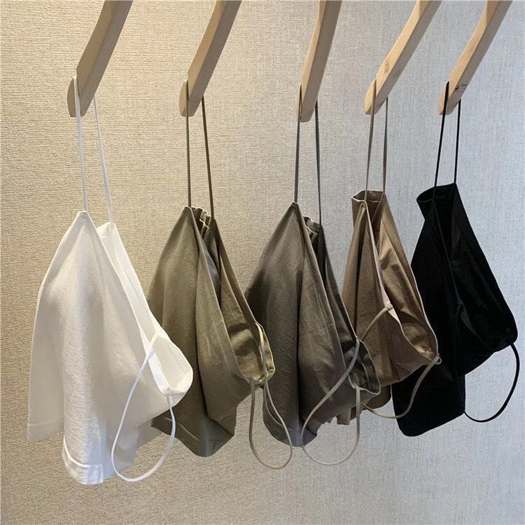 Picture of 2025 Ice Silk Seamless Oil Painting Girl Suspender Hot Girl Latex with Breast Pad Fixed Cup Wrapped Breast Tube Top Women Summer