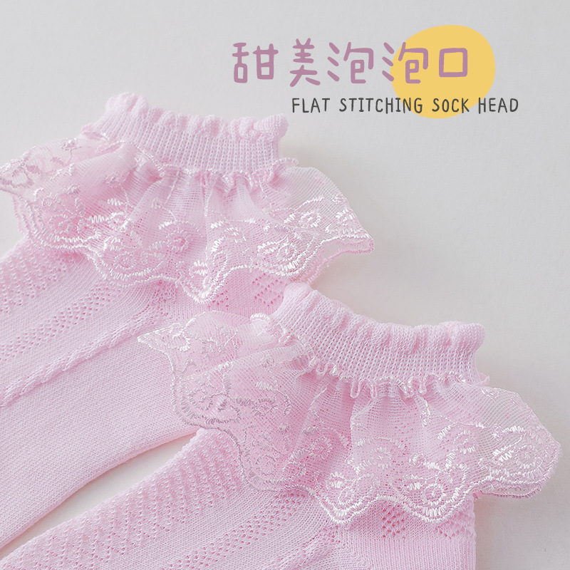 Picture of 2025 Spring and Autumn Princess Socks Lace Socks Short Socks Baby Sweet Cotton Socks Summer Thin Invisible Socks Children's Socks
