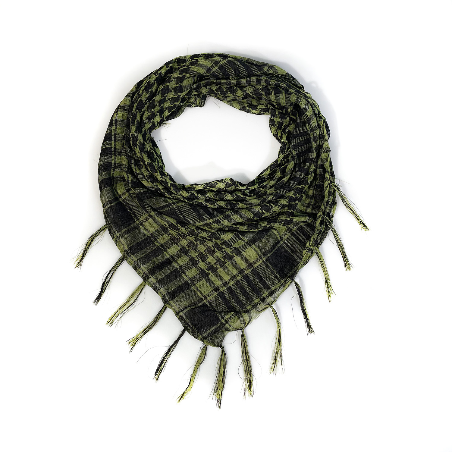 Picture of Net Silk Houndstooth Square Scarf Arabian Headscarf Outdoor Military Fan Tactical Export Tassel Desert Scarf Cross-border