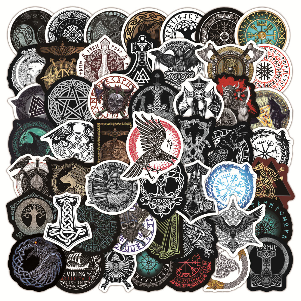 Picture of 50 new retro viking personality totem graffiti stickers trolley case motorcycle Journal stickers wholesale