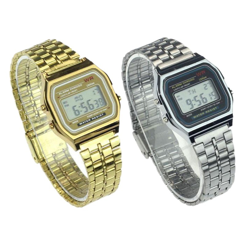 Sports electronic watch multi-function ultra-thin luminous alarm clock children's F-91w electronic watch