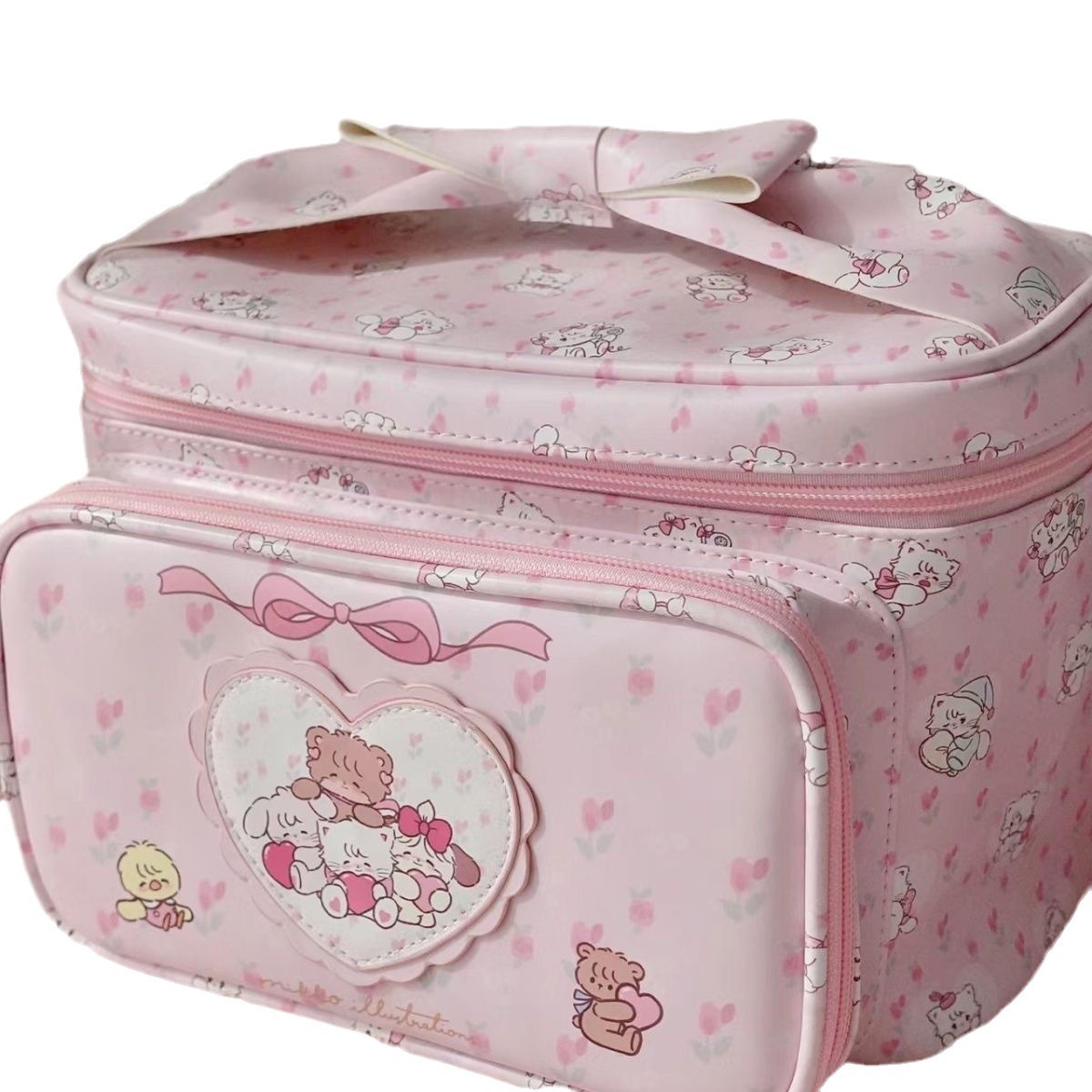 Picture of Cosmetic Bag Large 2024 New Simple Storage Bag Large Capacity Fresh and Cute Small Animal Square Bag Handbag