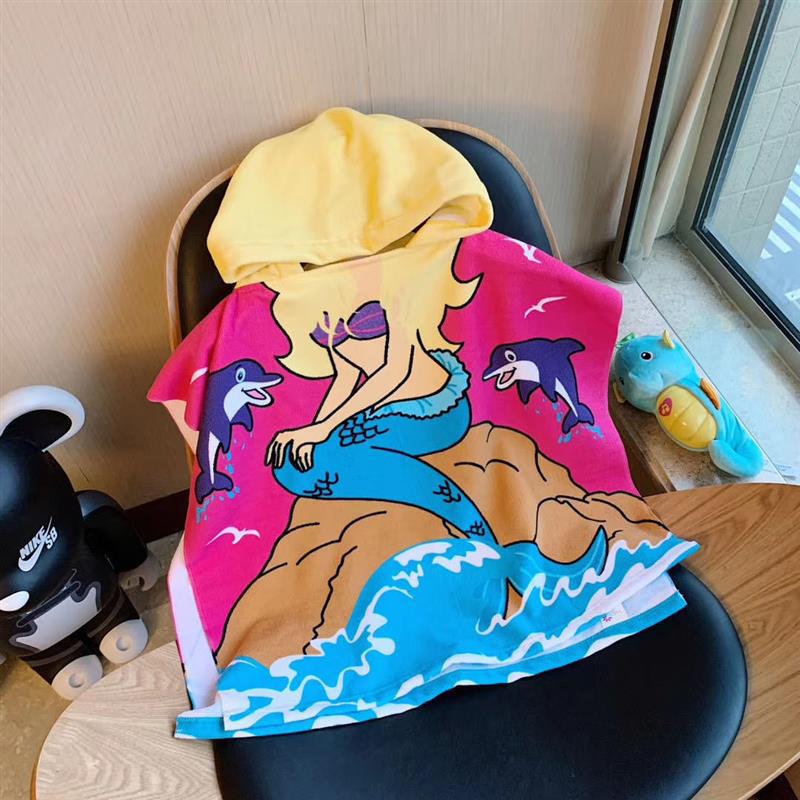Picture of Cute Cartoon Children's Bath Towel Cloak Soft Skin-friendly Hair-free Bath Water Absorbent Quick-drying Wearing Baby Bath Towel