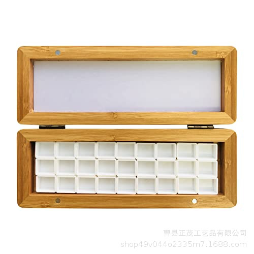 Picture of Children's Handmade ins Wind Magnetic Cover Black Walnut 15G Watercolor Pigment Wooden Box Portable Handicraft Paint Box
