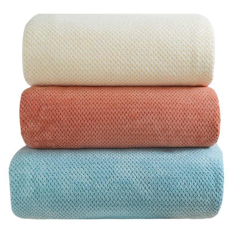 Picture of Coral Fleece Bath Towel Pineapple Big Bath Towel Thickened Shake Tone Same Style Beach Towel Absorbent Household Adult Bath Towel